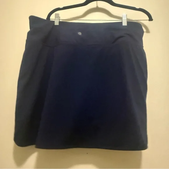 Athleta Women's 16" Fairway Golf Skort Skirt Navy Blue Tennis Athleisure XL - Picture 5 of 7